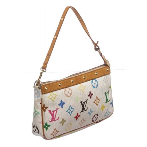 louis vuitton white multicolor handbag|louis vuitton white monogram bag.